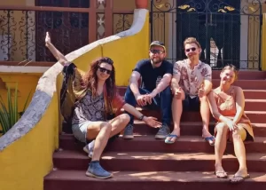 Guests at resort near Calangute Goa