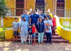 Guests at resort near Calangute Goa