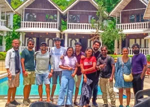 Guests at resort near Calangute Goa