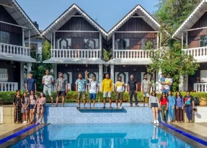 Guests at resort near Calangute Goa