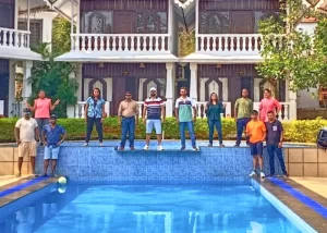 Guests at resort near Calangute Goa