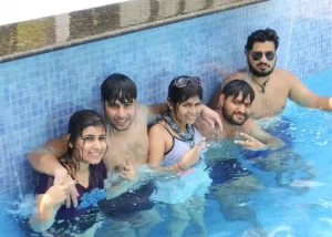 Guests at resort near Calangute Goa