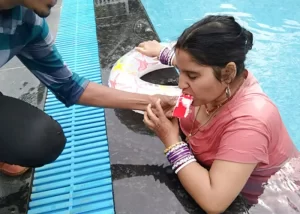 Guests at resort near Calangute Goa