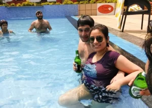 Guests at resort near Calangute Goa