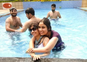 Guests at resort near Calangute Goa